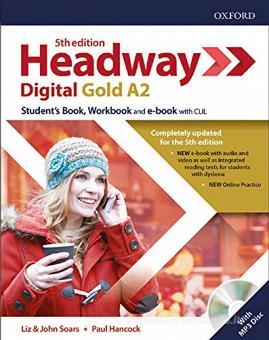 Cover of Headway digital gold A2. Student's book-Workbook. Without key. Per le